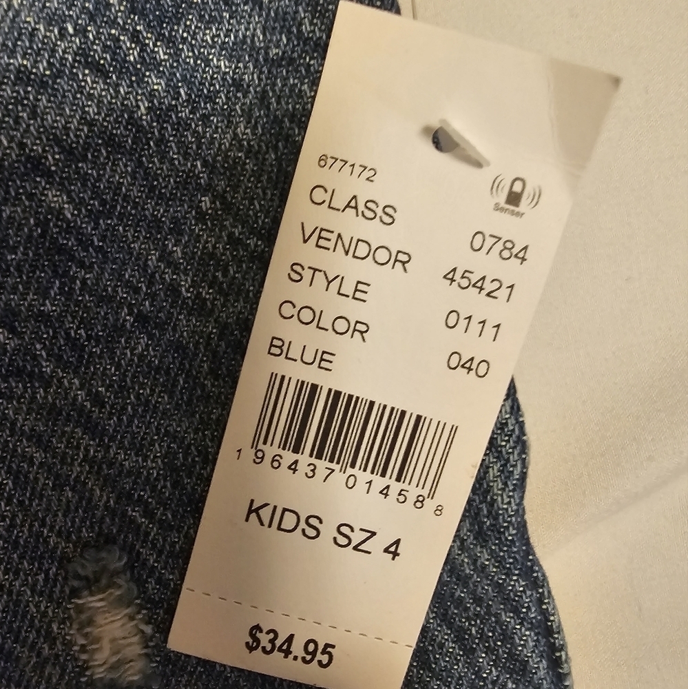 PacSun, kids sz 4 medium blue straight leg, with cinch waist,BRAND NEW WITH TAGS - Picture 2 of 4